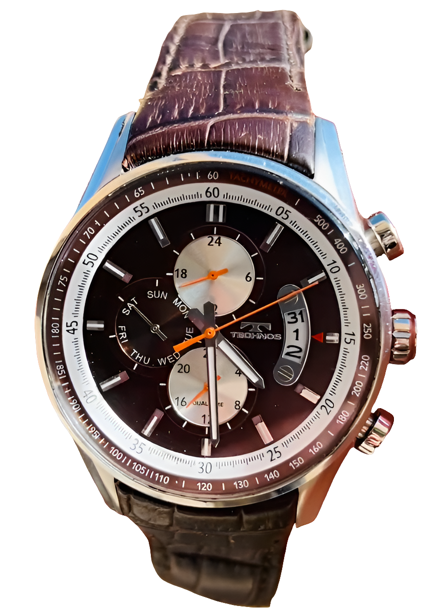 What A Rare Original Technos Perpetual Day Date Chronograph