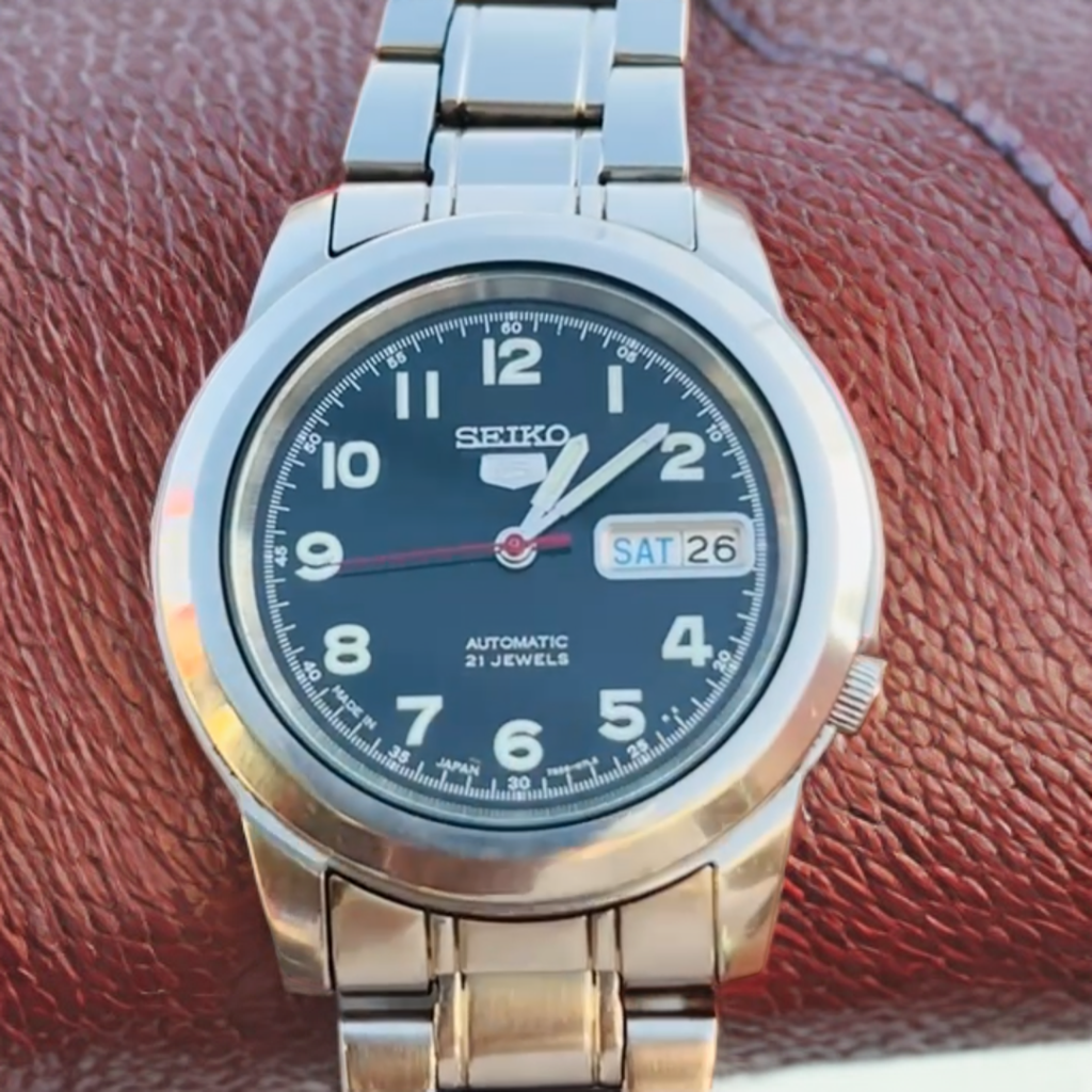 💯% Original Seiko 5 Big Black Dial Automatic