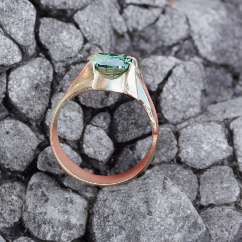 Original Moassinite Ring in Pure Chandi