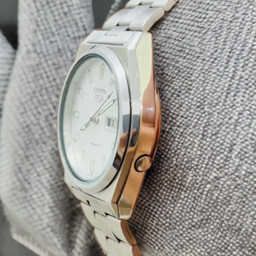 💯 Genuine Seiko 5 Rare Silver Dress Watch⌚️Automatic