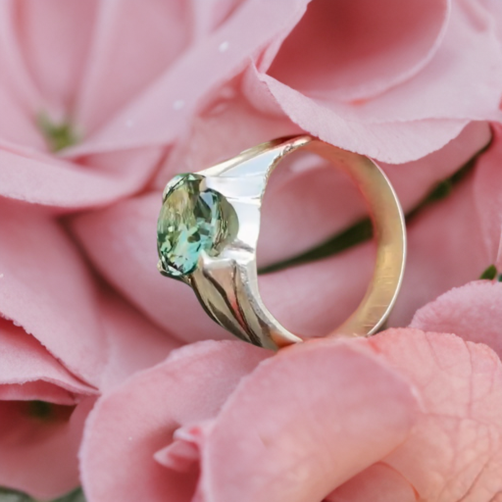 Original Moassinite Ring in Pure Chandi